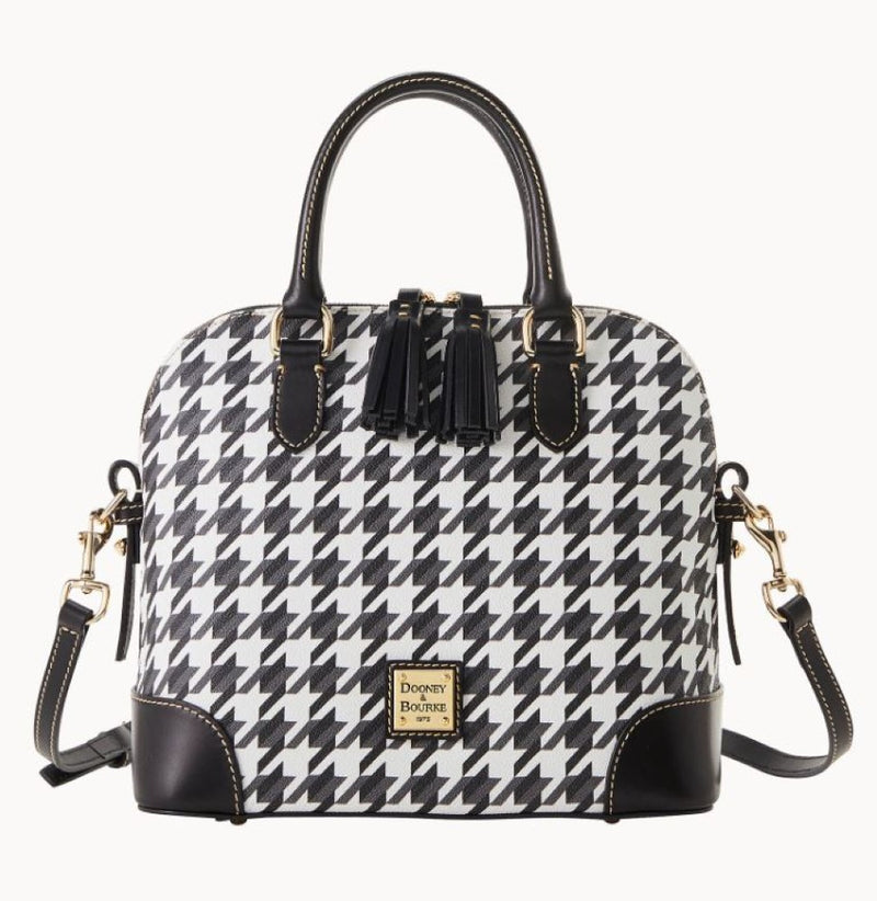 Dooney & Bourke Houndstooth Domed Satchel Handbag – ShopCGX