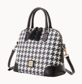 Dooney & Bourke Houndstooth Domed Satchel Handbag