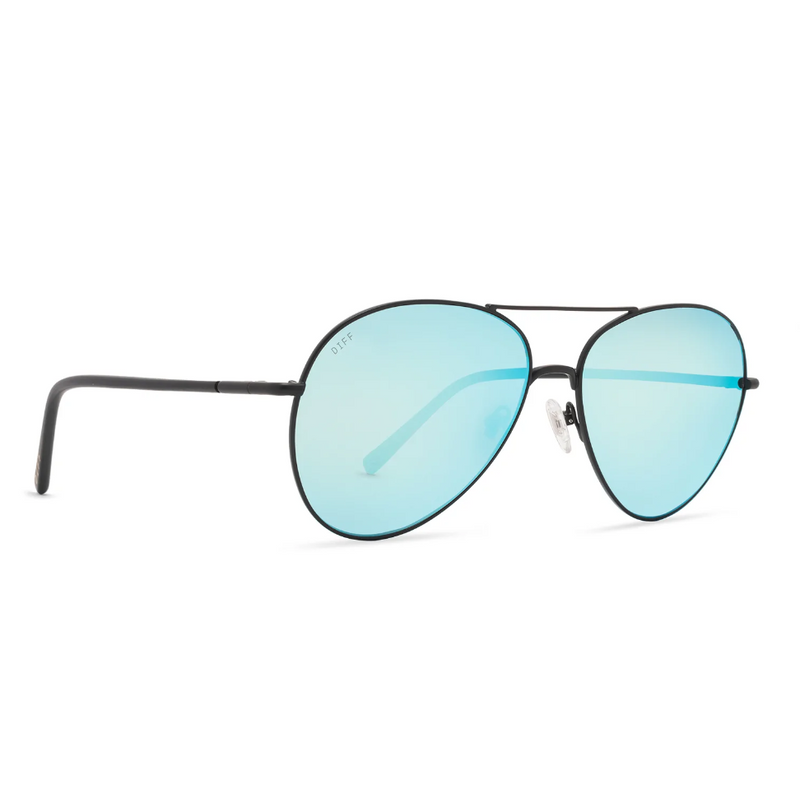 DIFF Charitable Eyewear Knox Black Blue Mirror Non-Polarized