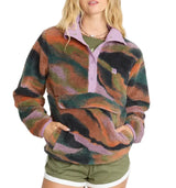 Billabong Womens Switchback Sherpa Half Snap Fleece Pullover Sweatshirt