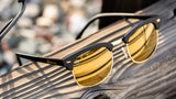 Knockaround Black Gold Brooklines Black Frame - Gold Mirrored Lens - Polarized Sunglasses