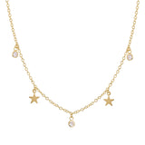 Athra Gold Multi Charm Star Necklace