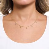 Athra Gold Multi Charm Star Necklace
