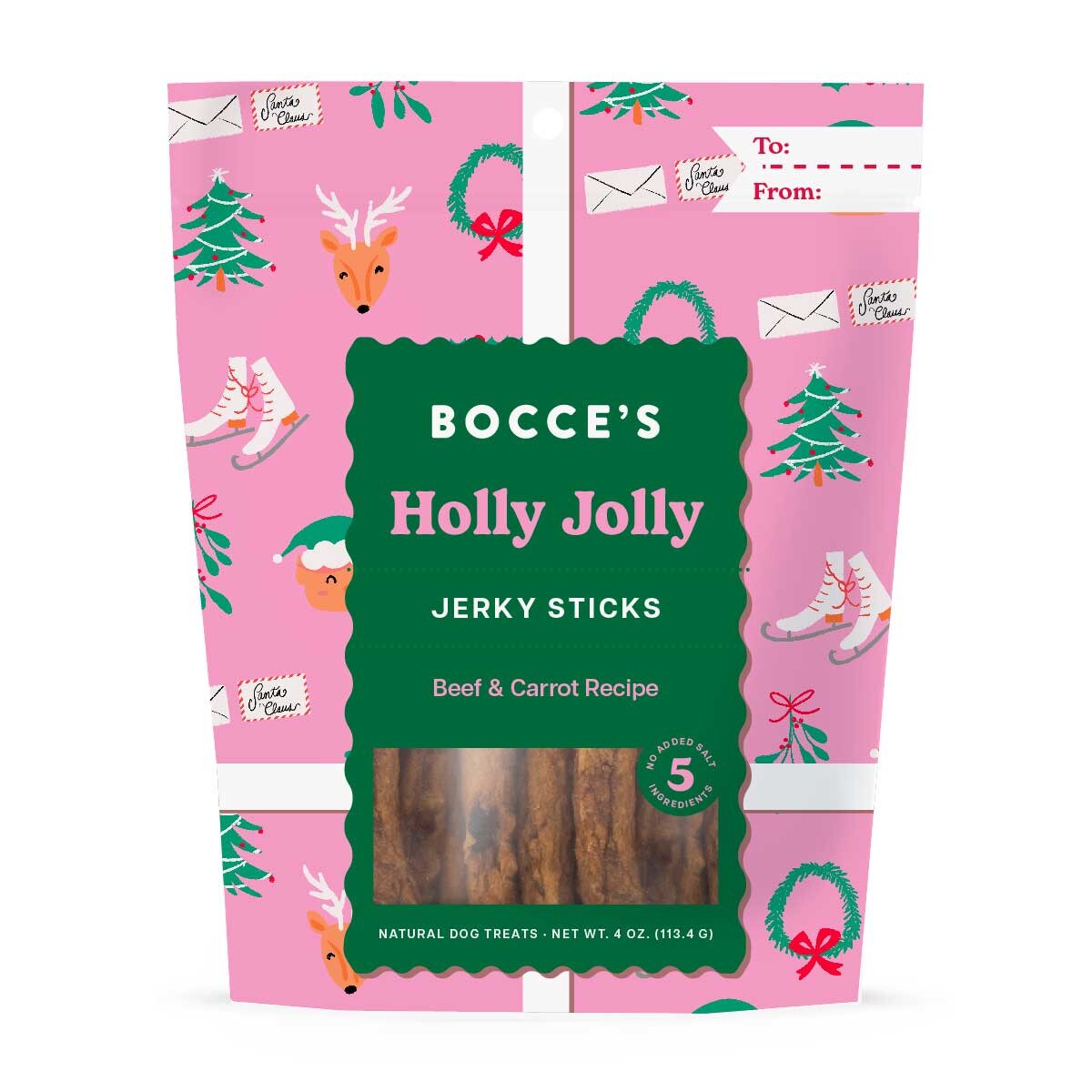 Bocce's Bakery Holly Jolly Jerky Sticks Dog Treats - 4 oz.