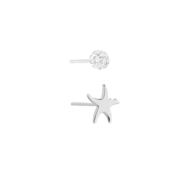 Athra Silver Starfish Earrings Set