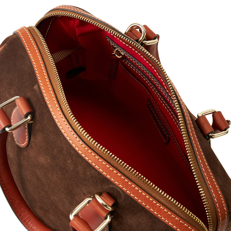 Dooney & Bourke Suede Barrel Satchel Handbag