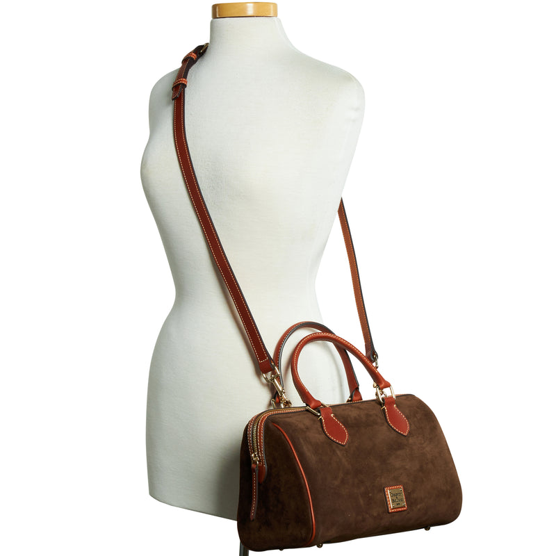 Dooney & Bourke Suede Barrel Satchel Handbag
