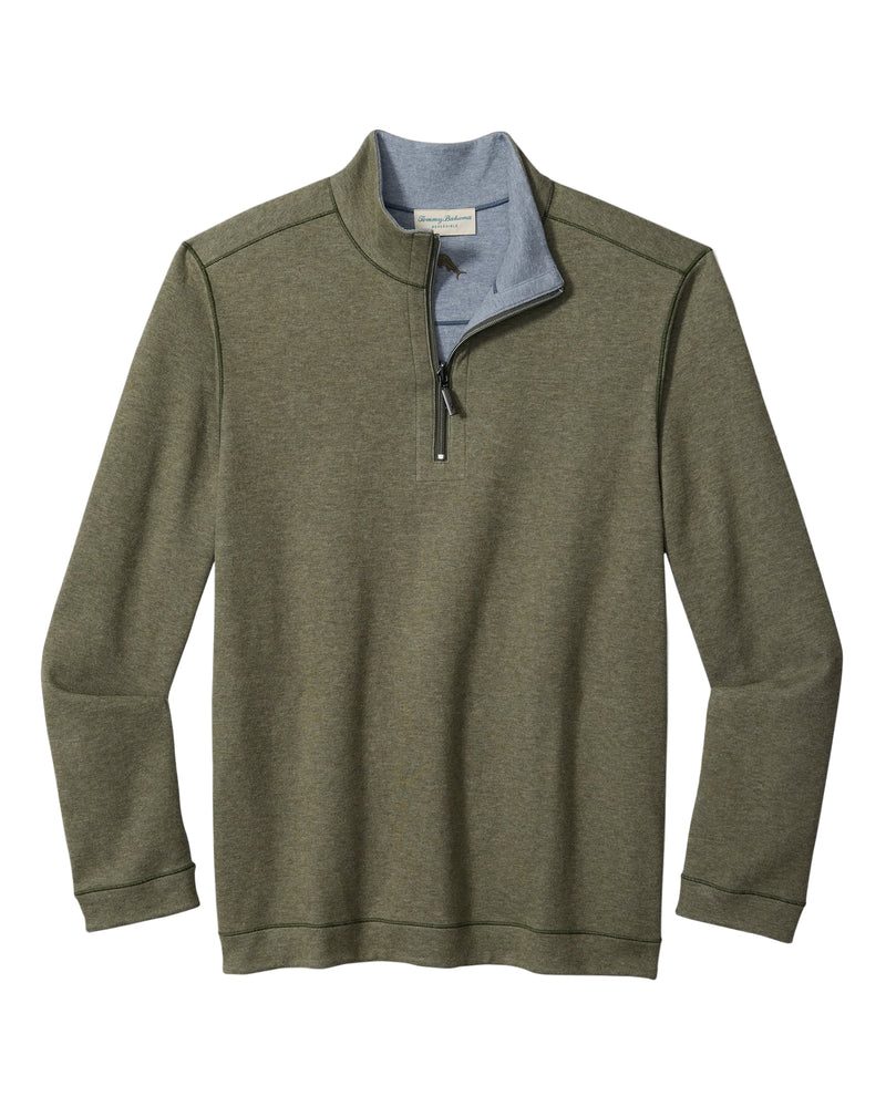 Tommy Bahama Mens Flipview Reversible Half-Zip Sweatshirt