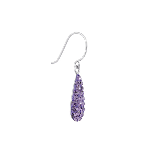 Athra Purple Pave Drop Earrings