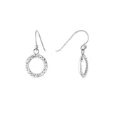 Athra Silver Circle Drop Earrings