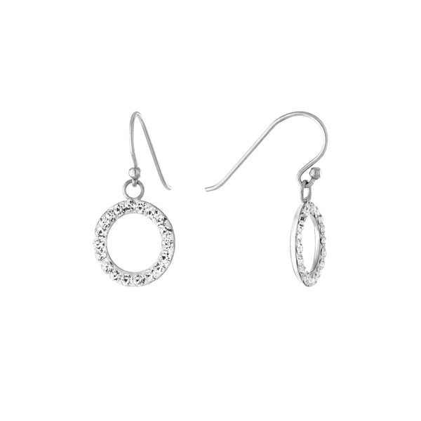 Athra Silver Circle Drop Earrings