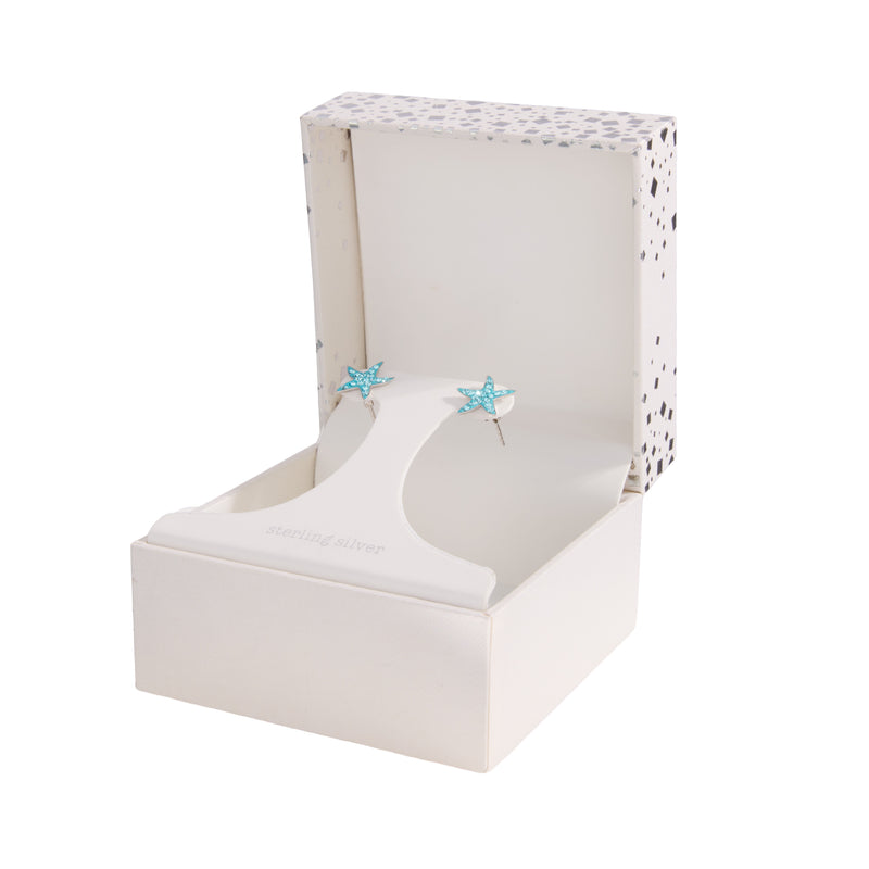 Athra Blue Starfish Stud Earrings