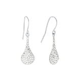 Athra Silver Crystal Pave Teardrop Earrings