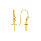 Athra Gold Cross Drop Earrings