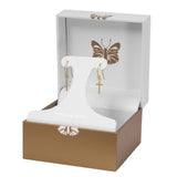 Athra Gold Cross Drop Earrings