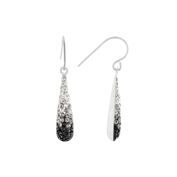 Athra Ombre Black Pave Teardrop Earrings