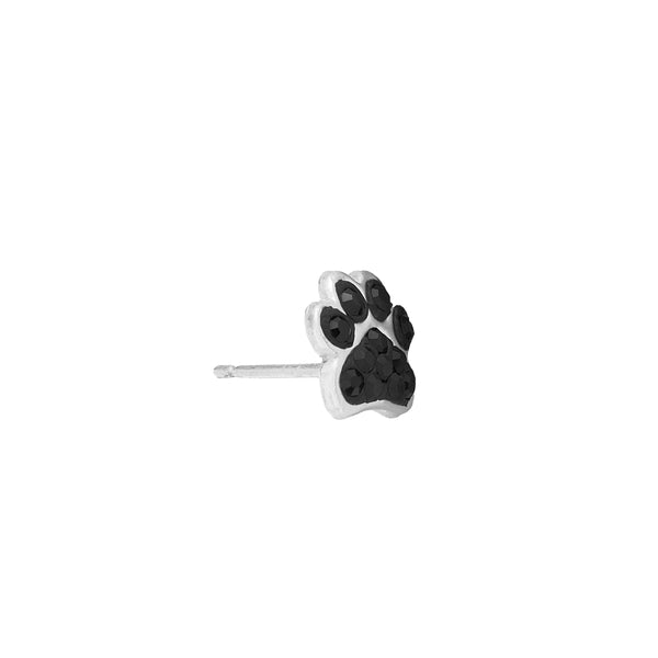 Athra Black Paw Stud Earrings
