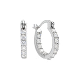 Athra Silver Pave Mini Inside Out Click Top Hoop Earrings