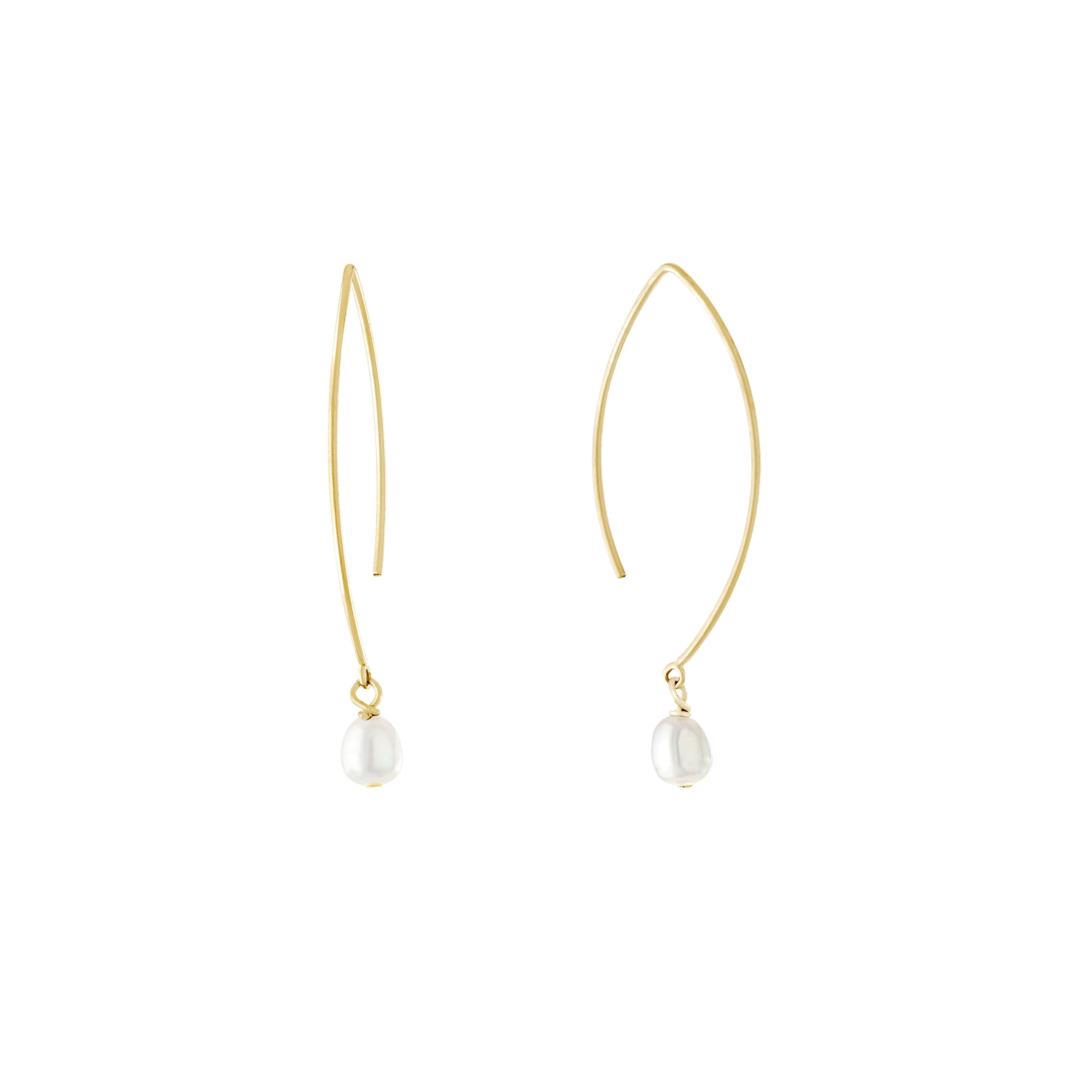 Athra Gold Pearl Drop Earrings