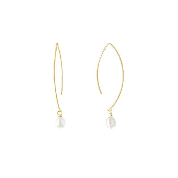 Athra Gold Pearl Drop Earrings