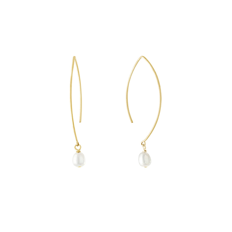 Athra Gold Pearl Drop Earrings