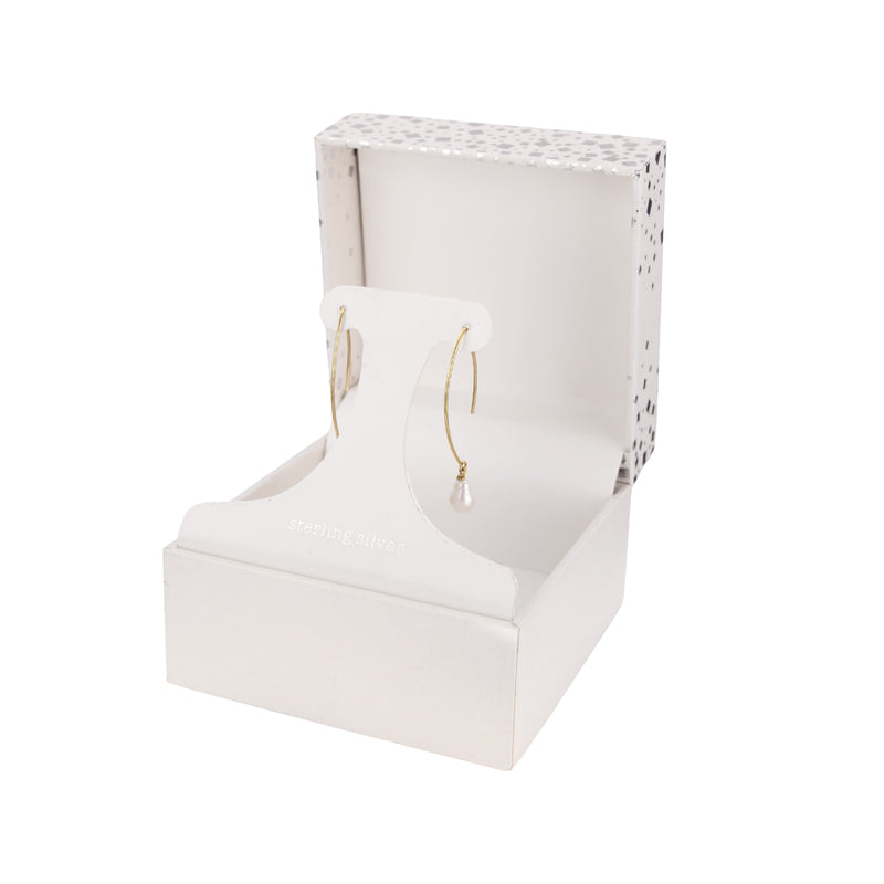 Athra Gold Pearl Drop Earrings