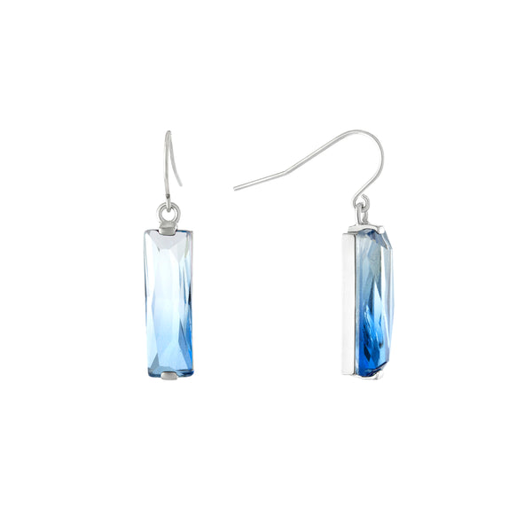 Athra Ombre Blue Rectangular Drop Earrings