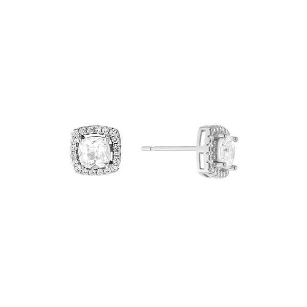 Athra Silver Square Stud Earrings
