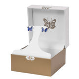 Athra Silver Blue Crystal Butterfly Stud Earrings