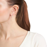 Athra Silver Double Diamond Drop Earrings