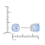 Athra Boxed Sterling Silver 6mm Starlight Cubic Zirconia Solitare Stud Earrings