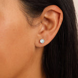 Athra Boxed Sterling Silver 6mm Starlight Cubic Zirconia Solitare Stud Earrings