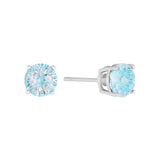 Athra Boxed Sterling Silver 6mm Starlight Cubic Zirconia Solitare Stud Earrings