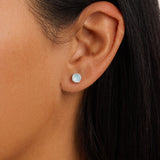 Athra Boxed Sterling Silver 6mm Starlight Cubic Zirconia Solitare Stud Earrings