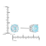 Athra Boxed Sterling Silver 6mm Starlight Cubic Zirconia Solitare Stud Earrings