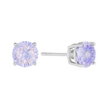 Athra Boxed Sterling Silver 6mm Starlight Cubic Zirconia Solitare Stud Earrings