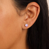 Athra Boxed Sterling Silver 6mm Starlight Cubic Zirconia Solitare Stud Earrings