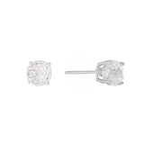 Athra Boxed Sterling Silver 6mm Starlight Cubic Zirconia Solitare Stud Earrings