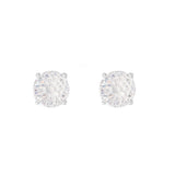 Athra Boxed Sterling Silver 6mm Starlight Cubic Zirconia Solitare Stud Earrings