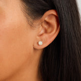 Athra Boxed Sterling Silver 6mm Starlight Cubic Zirconia Solitare Stud Earrings