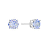 Athra Boxed Sterling Silver 8mm Starlight Cubic Zirconia Solitare Stud Earrings