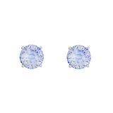 Athra Boxed Sterling Silver 8mm Starlight Cubic Zirconia Solitare Stud Earrings