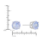 Athra Boxed Sterling Silver 8mm Starlight Cubic Zirconia Solitare Stud Earrings