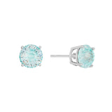 Athra Boxed Sterling Silver 8mm Starlight Cubic Zirconia Solitare Stud Earrings