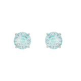 Athra Boxed Sterling Silver 8mm Starlight Cubic Zirconia Solitare Stud Earrings