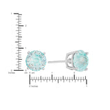 Athra Boxed Sterling Silver 8mm Starlight Cubic Zirconia Solitare Stud Earrings