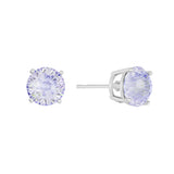 Athra Boxed Sterling Silver 8mm Starlight Cubic Zirconia Solitare Stud Earrings