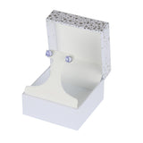 Athra Boxed Sterling Silver 8mm Starlight Cubic Zirconia Solitare Stud Earrings