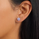 Athra Boxed Sterling Silver 8mm Starlight Cubic Zirconia Solitare Stud Earrings