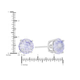 Athra Boxed Sterling Silver 8mm Starlight Cubic Zirconia Solitare Stud Earrings